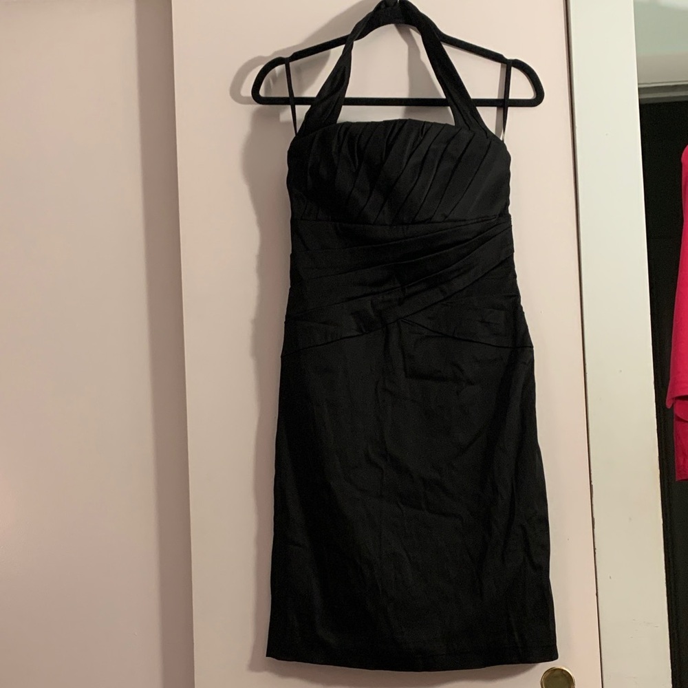 Size 4 White House black market Elegant Black Halter Dress